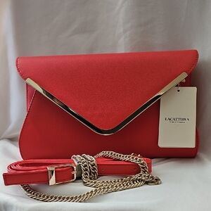 Envelope Clutch with V-Shaped Detail